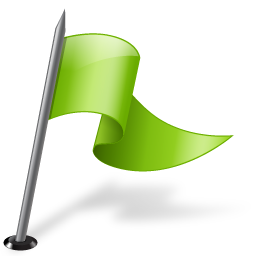 Map marker flag right chartreuse