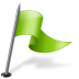 Map marker flag right chartreuse