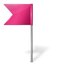 Map marker flag left pink