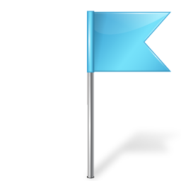 Map marker flag right azure
