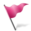 Map marker flag pink