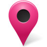 Map marker outside pink