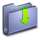 Download decrease down downloads blue folder arrow