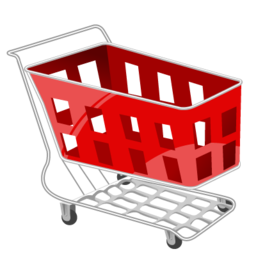 Shopping red cart basket