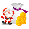 Christmas money santa