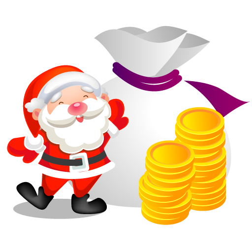 Christmas money santa