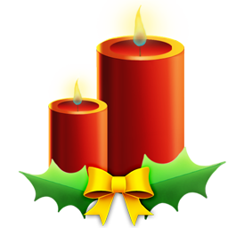 Candles with ribbon christmas