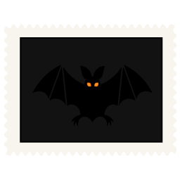 Stamp bat halloween