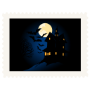 Stamp scary night halloween