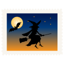 Stamp witch halloween