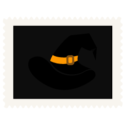 Hat witch halloween stamp