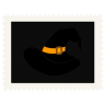 Hat witch halloween stamp