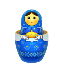 Blue matreshka inside icon