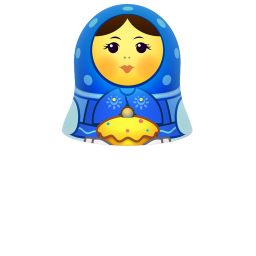 Blue matreshka upper part