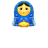 Blue matreshka upper part