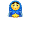 Blue matreshka upper part