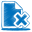 Blue document cross