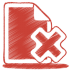 Red document cross