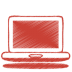 Red laptop