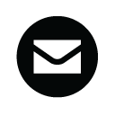 Round monotone letter mail email message