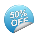 50off sticker blue