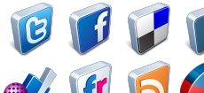 Vector 3D Social Icons