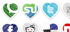 Valentines Special: Social Bookmark Icon Set